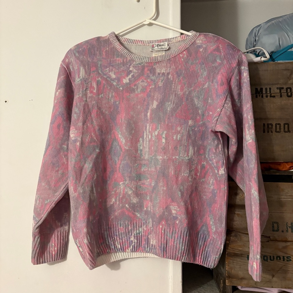 Vintage D’Allaird’s Canadian Made Funky Print 80s/90s Knit Sweater Size Large